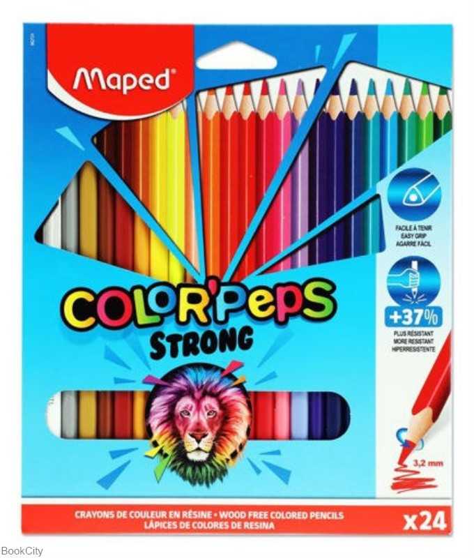 مدادرنگی 24 رنگ مقوایی Maped 862724 Strong - 0