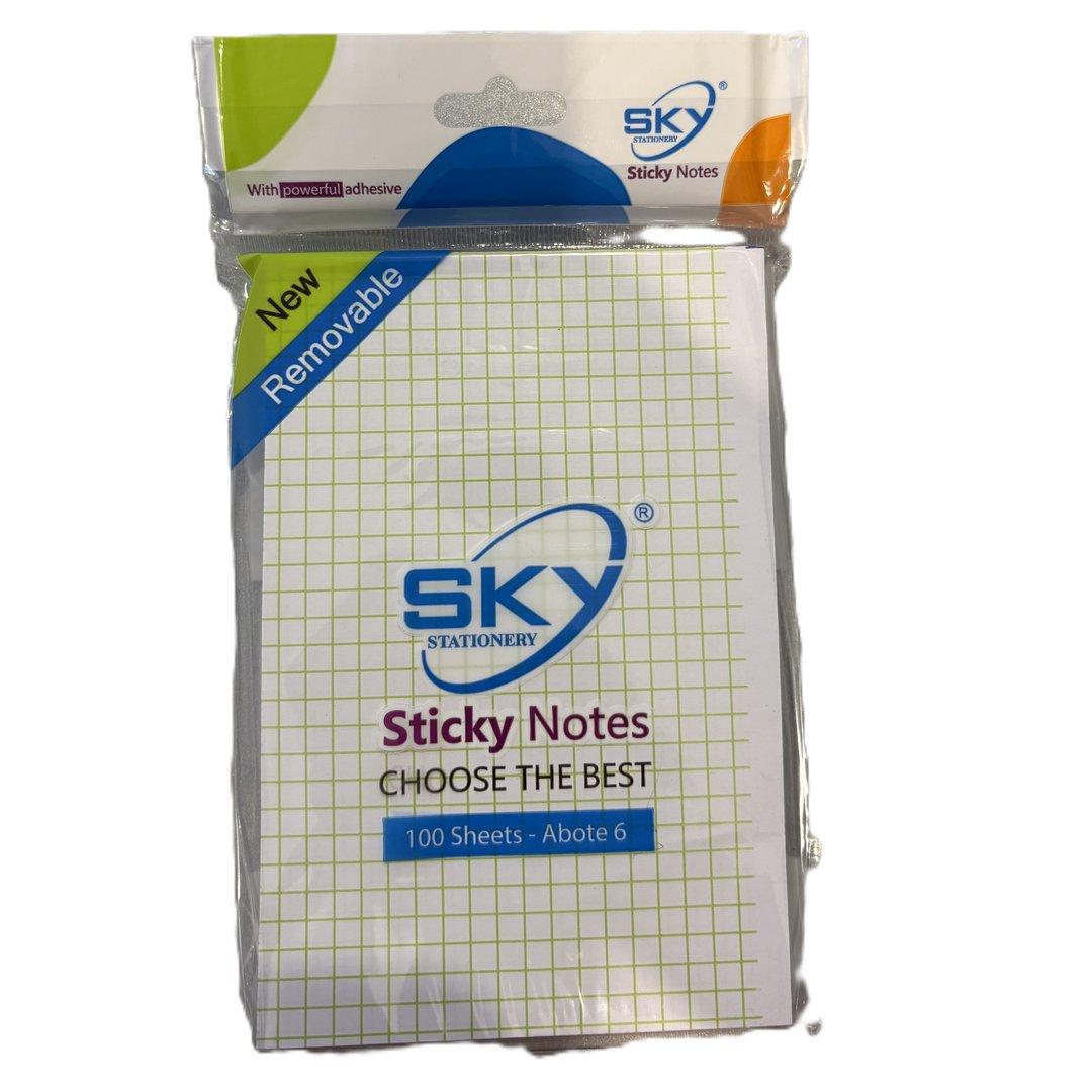 یادداشت چسب‌دار 100 برگ A6 شطرنجی سفید SKY 1085