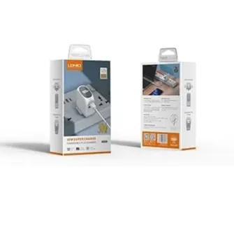 شارژر به همراه کابل LDNIO 30W Super Charge Changeable Plug Charger A2522C