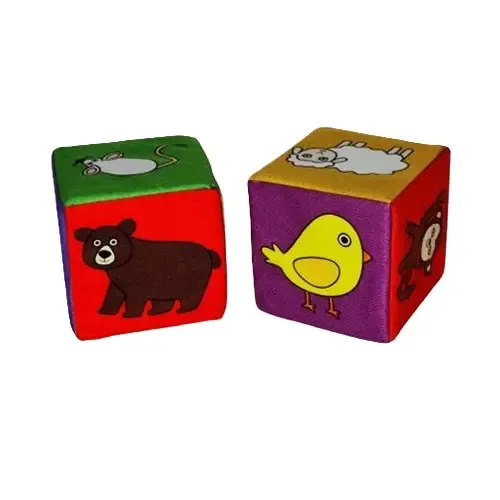 کتاب پارچه‌ای جانوران (مکعب 2تایی ) - 0