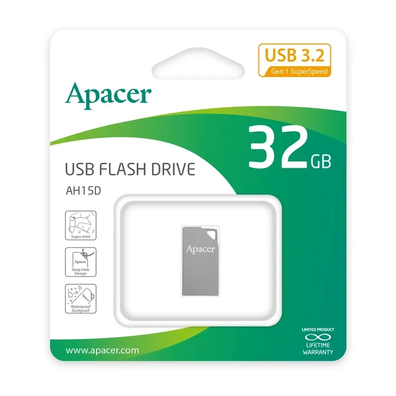 فلش مموری Apacer Flash AH 15D USB3.2 32GB Dark Gray - 0