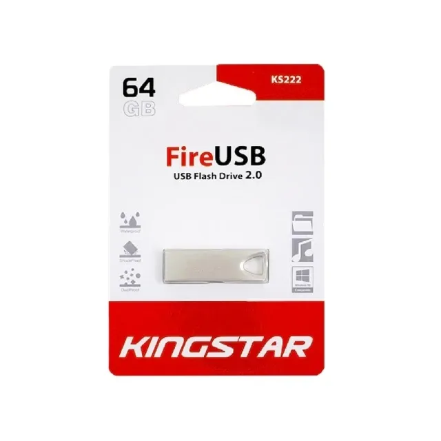 فلش مموری KINGSTAR Flash Fire KS222 USB2.0 64GB Silver