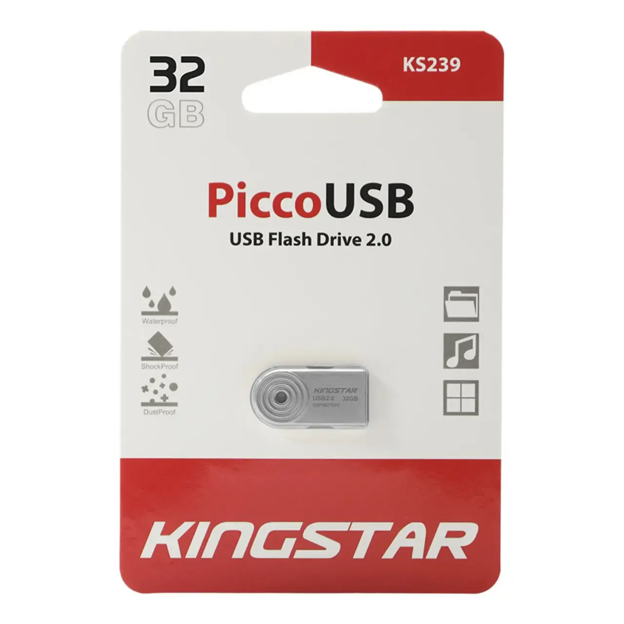 فلش مموری KINGSTAR Flash Picco KS239 USB2.0 32GB Silver - 0