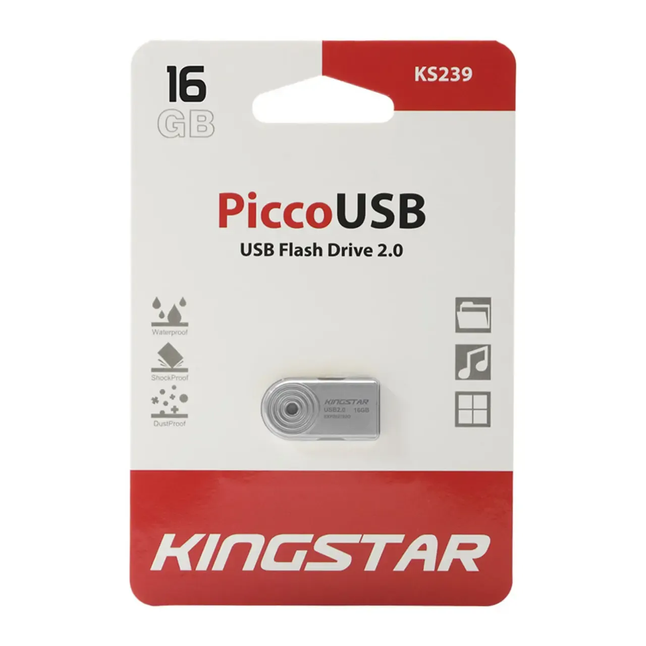فلش مموری KINGSTAR Flash Picco KS239 USB2.0 16GB Silver - 0
