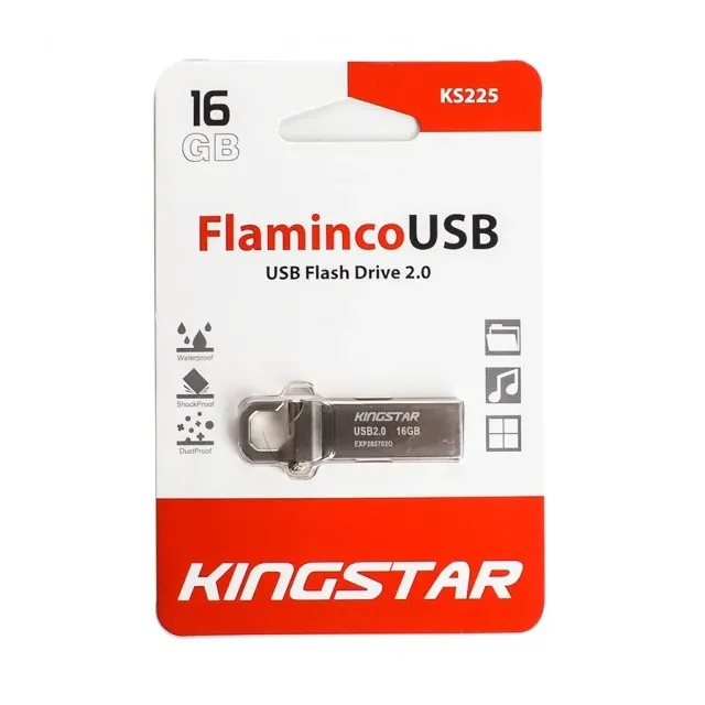 فلش مموری KINGSTAR Flash Flaminco KS225 USB2.0 16GB Silver - 0