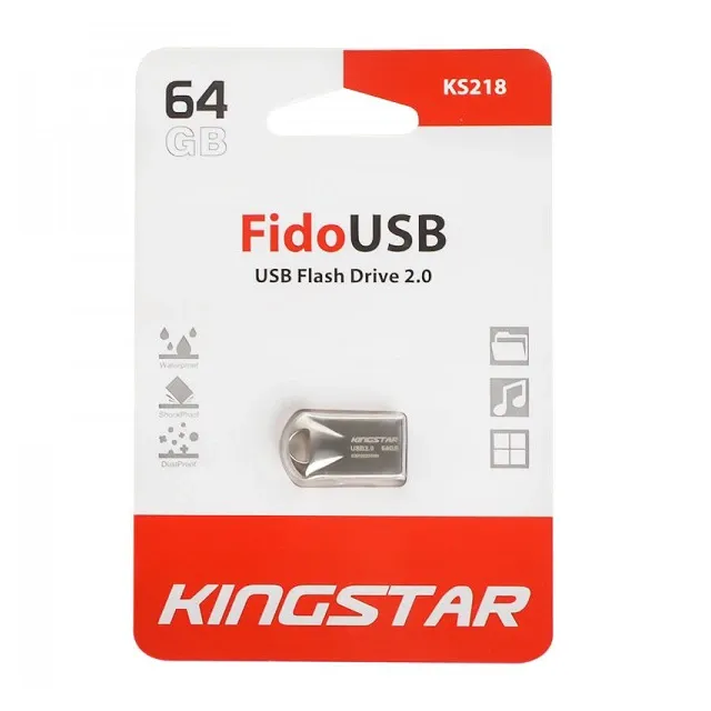 فلش مموری KINGSTAR Flash Fido KS218 USB2.0 64GB Silver - 0