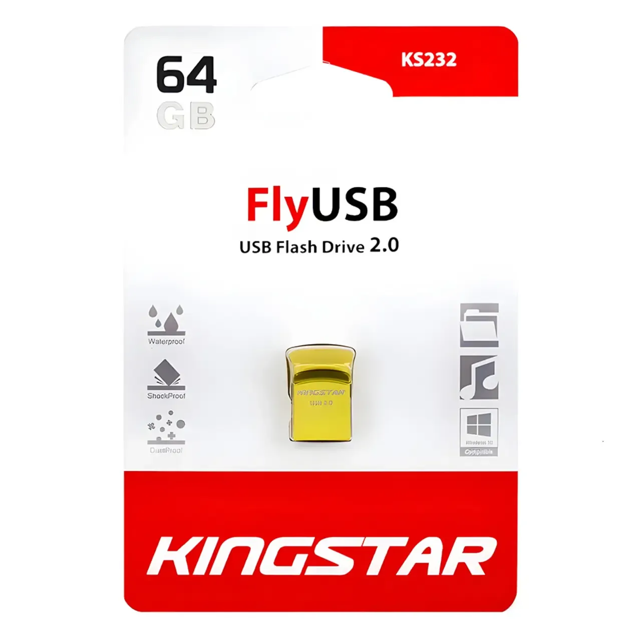 فلش مموری KINGSTAR Flash Fly KS232 USB2.0 64GB Silver - 0