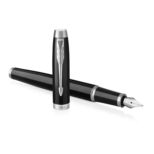 خودنویس لاک مشکی گیره کروم PARKER IM