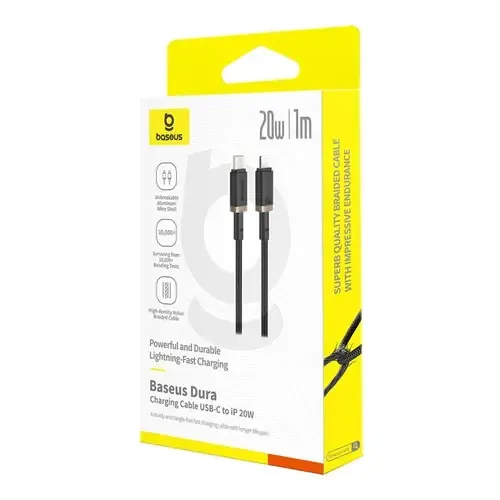 کابل شارژ Baseus Dura Charging Cable USB-C to ip 20W 1m CB000123