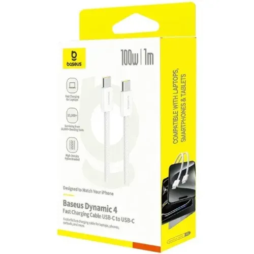 کابل شارژ Baseus Dynamic 4 Fast Charging Cable USB-C to USB-C 100W 1m P10381400111
