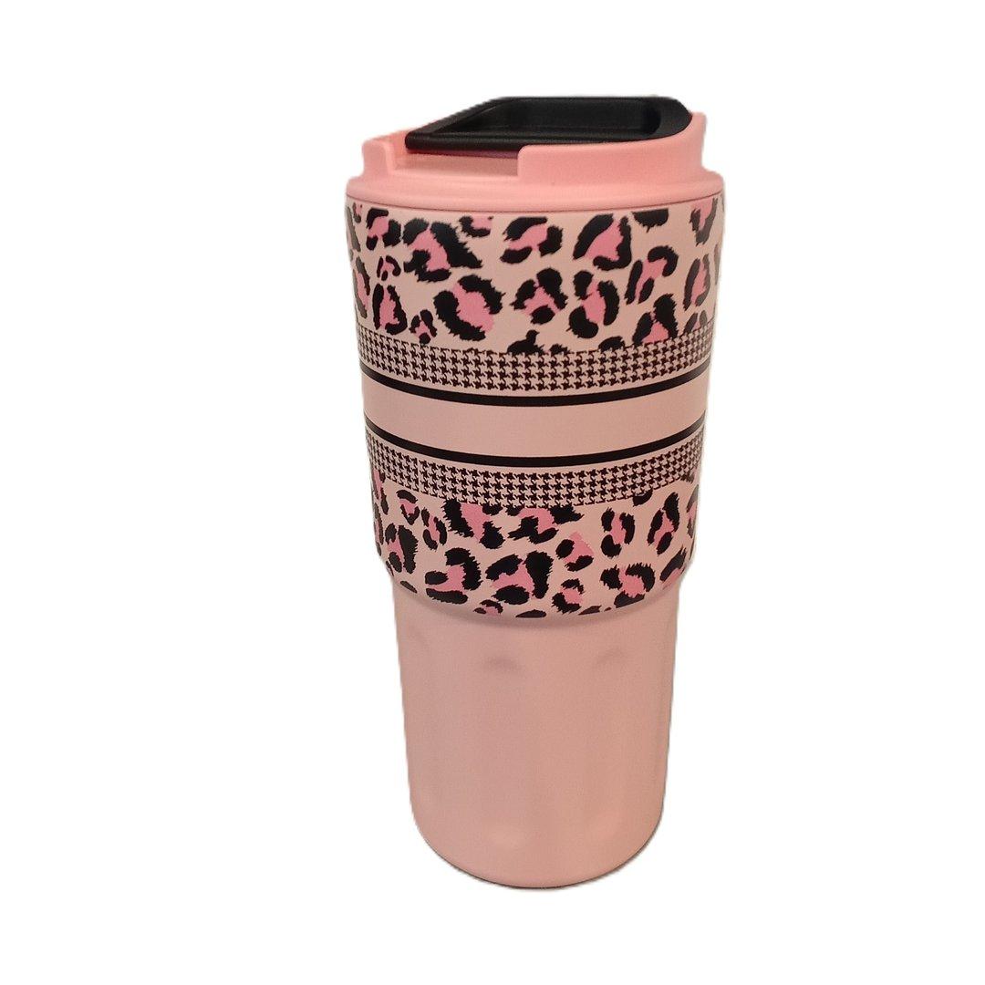 تراول ماگ پلنگی صورتی SITARAYURI 600ml - 0