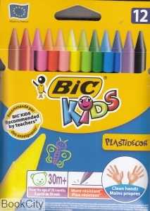 پاستل روغنی 12 رنگ BiC Kidplastidecor Plastidecor