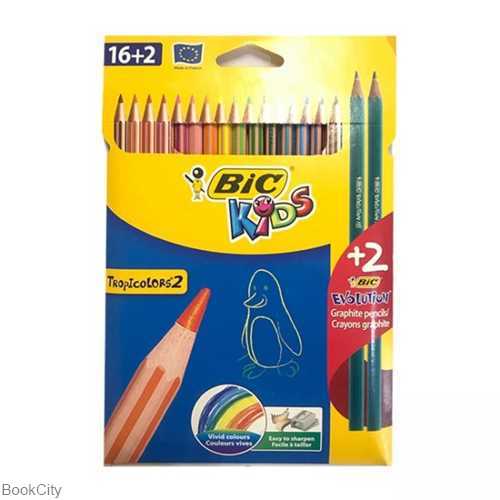 مدادرنگی 18 رنگ مقوایی BiC Tropicolors 2