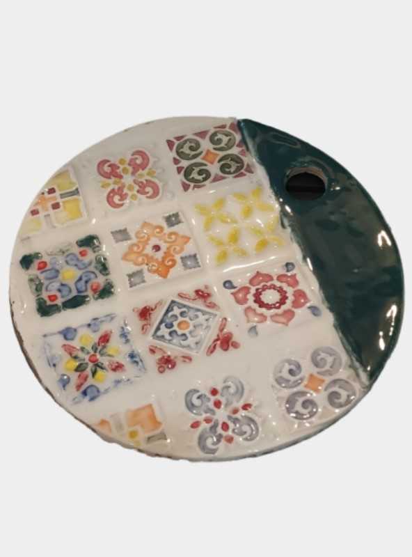 تخته گرد طرح کاشی حوض فیروزه