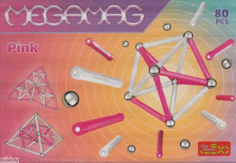 آهنربا مگامگ صورتی سفید Play Magnet Megamag Pink 80pcs 4031
