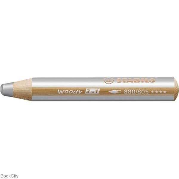 مدادپاستل آبرنگی نقره‌ای STABILO 880-805 Woody