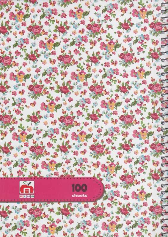 دفتر 100 برگ وزیری مجلد گلدار NAHAL 7196