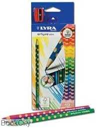 مدادرنگی 12 رنگ مقوایی با تراش LYRA 2821120 Groove Slim