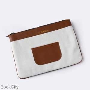 پاکت A4 زیپ‌دار پارچه‌ای لبه چرمی لینا PICKOLO - 0