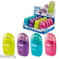 پاک‌کن و تراش مخزن‌دار رنگی MILAN 4701116 Capsule - 0