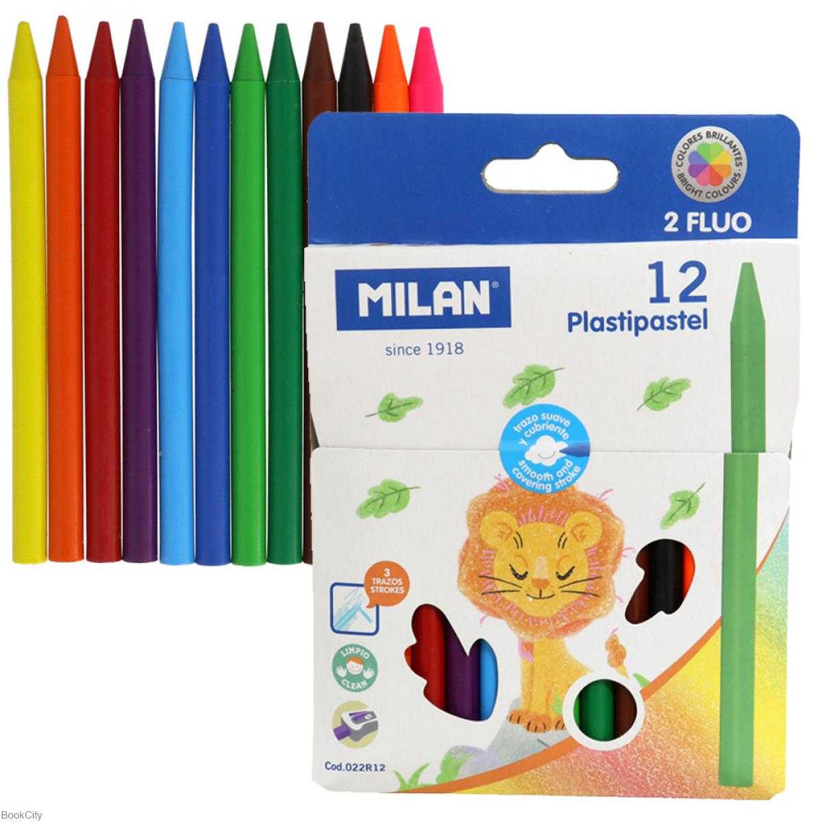 پاستل روغنی 12 رنگ مقوایی MILAN 022R12
