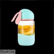 لیوان شیشه‌ای درب‌دار طرح خرگوش 85557
