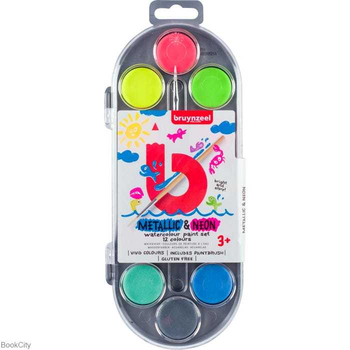 آبرنگ 12 رنگ  Bruynzeel 60152112 Metallic Neon