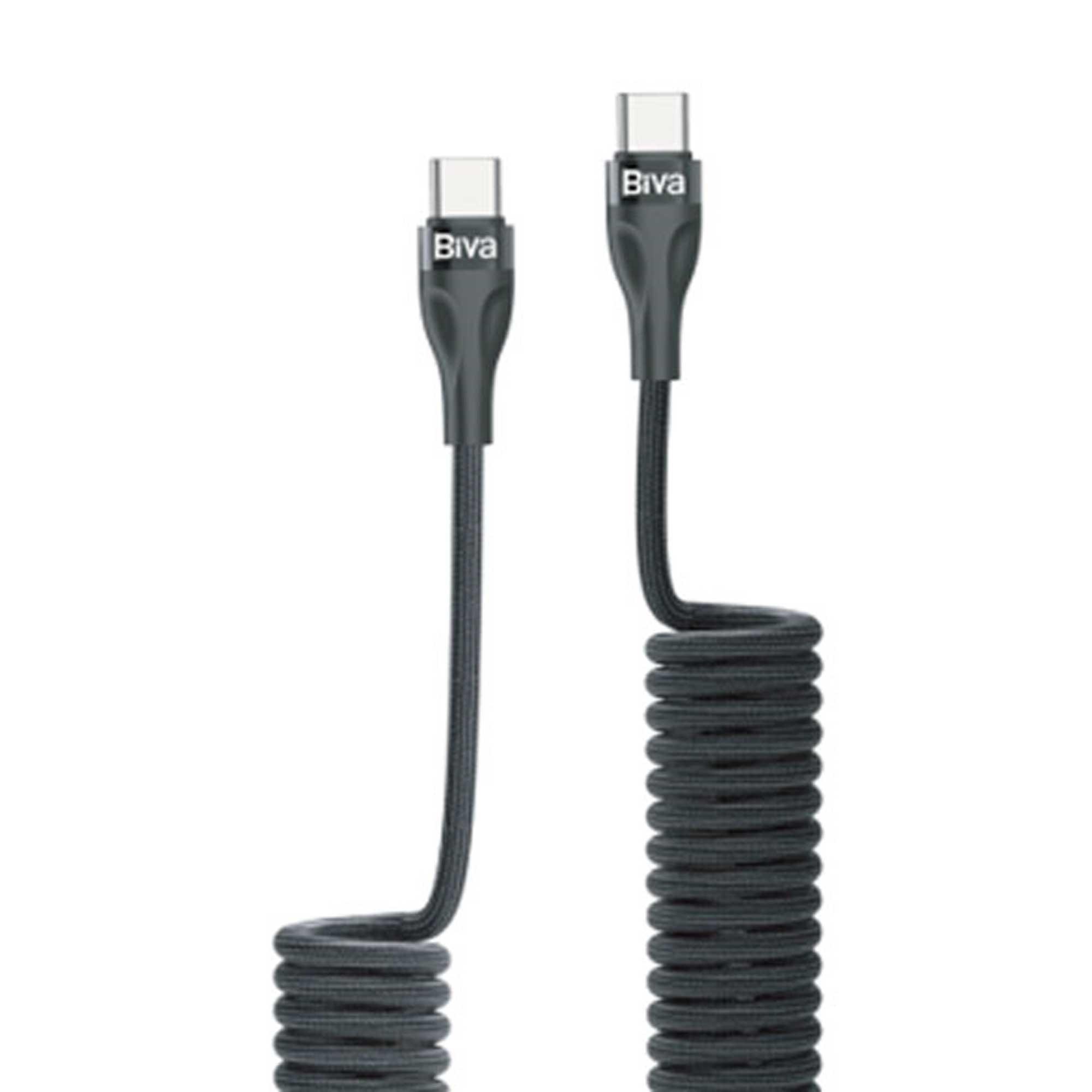 کابل شارژ Biva Stretchable Type-C to Type-C Cable 60w C-25CC