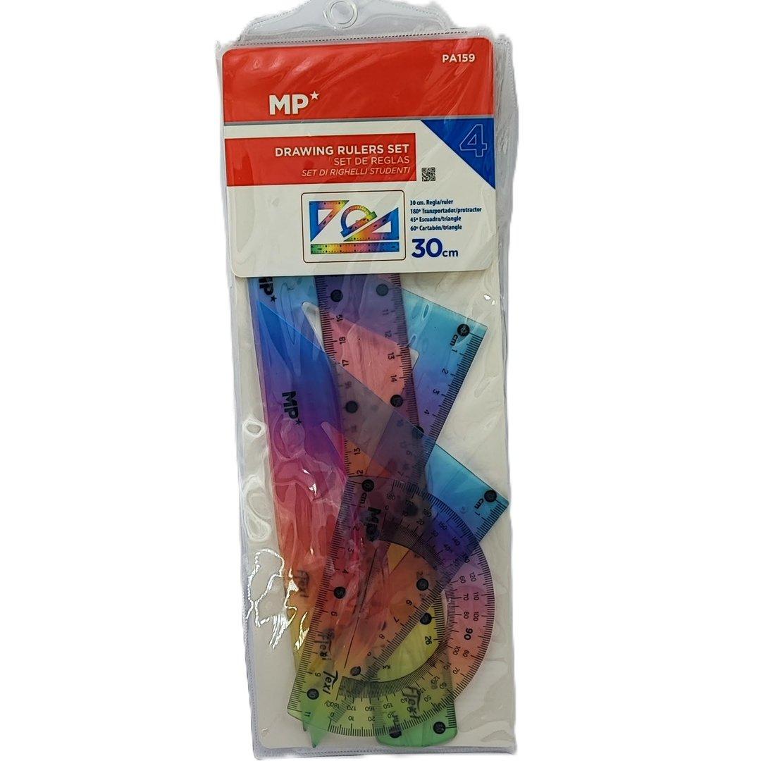 ست 4 تکه خط‌کش گونیا نقاله ژله‌ای MP PA159