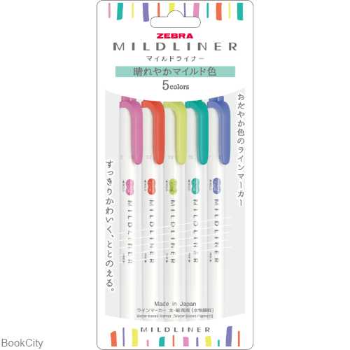 ماژیک های‌لایت 5 رنگ 2 سر ZEBRA Mildliner 1047