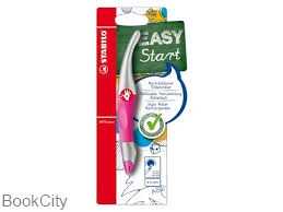 روان‌نویس آبی راست دست بدنه صورتی متالیک STABILO 47692 Easy Start