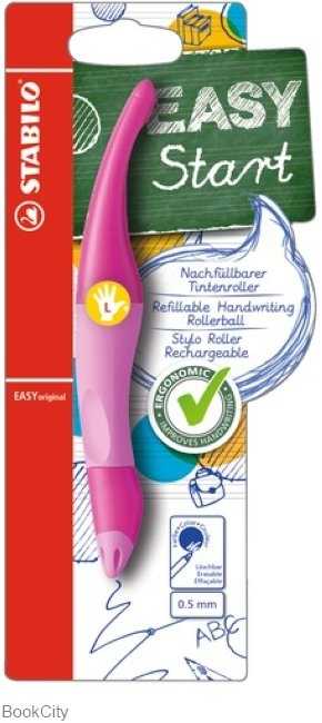 روان‌نویس آبی چپ دست بدنه صورتی STABILO 46837 Easy Start