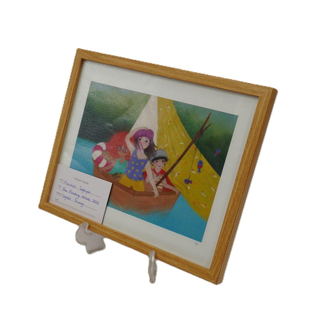 تابلو نقاشی دیجیتال MAHDIEH SAGHIYAN The Floating Heroes 25×20