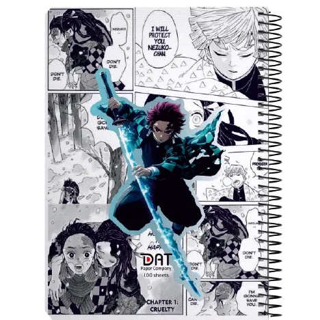 دفتر 100 برگ طرح 2 سیمی وزیری انیمه DAT - 0