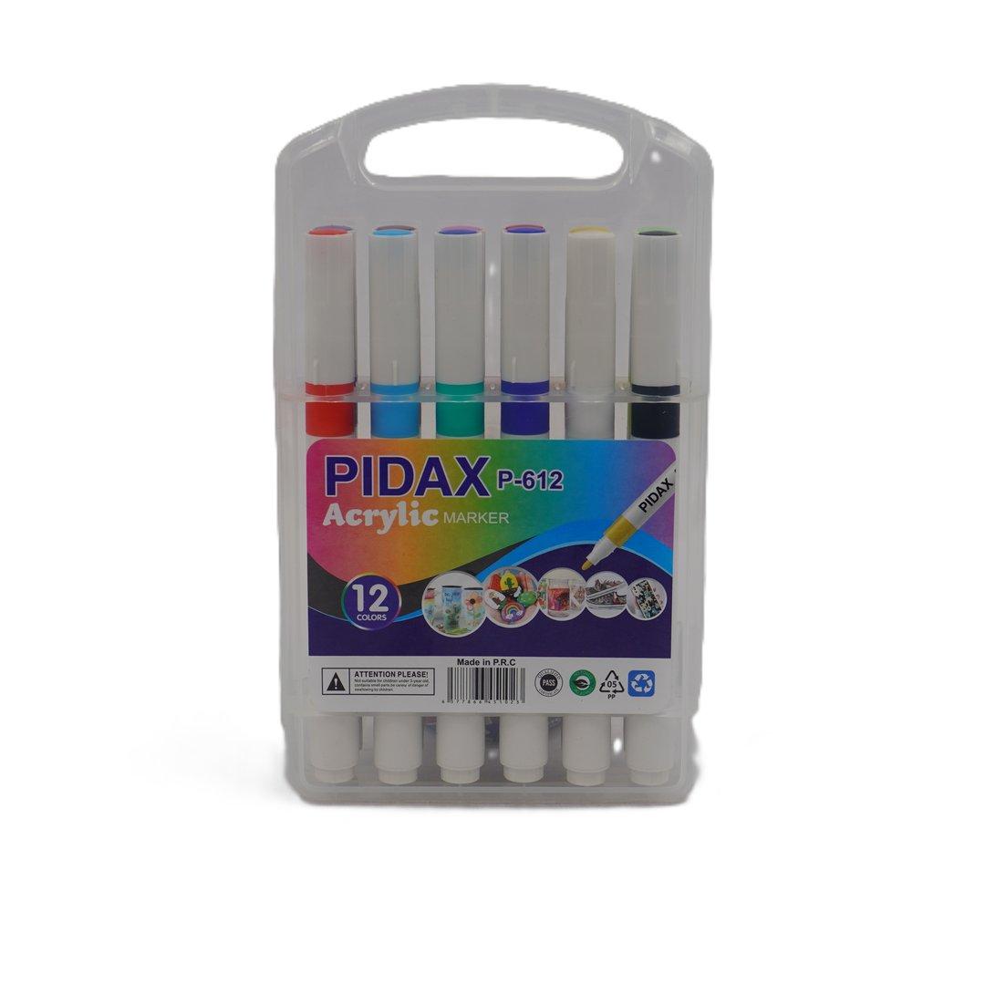 ماژیک آکریلیک 12 رنگ PIDAX P-612 - 0