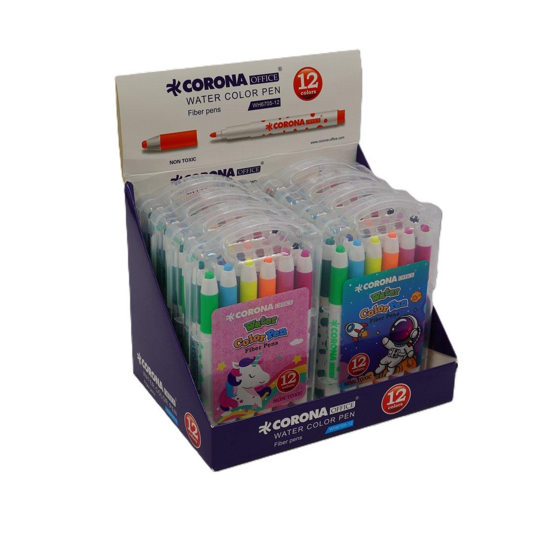 ماژیک نقاشی 12 رنگ CORONA Water Color Pen WH6705-12 - 0