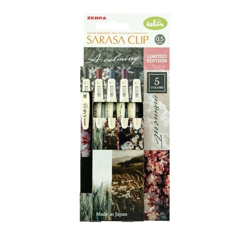 ست روان‌نویس 5 رنگ فشاری ZEBRA Sarasa CalmingMoment 0.5mm - 0