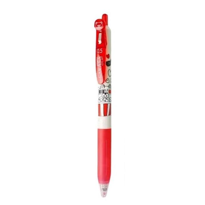 روان‌نویس فشاری قرمز ZEBRA Sarasa SingleBear 0.5mm