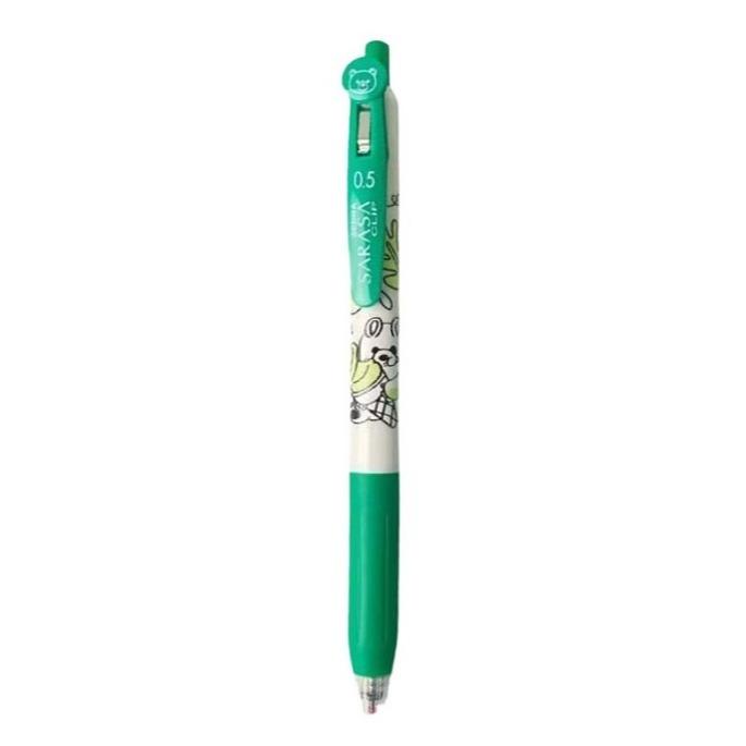 روان‌نویس فشاری سبز ZEBRA Sarasa SingleBear 0.5mm
