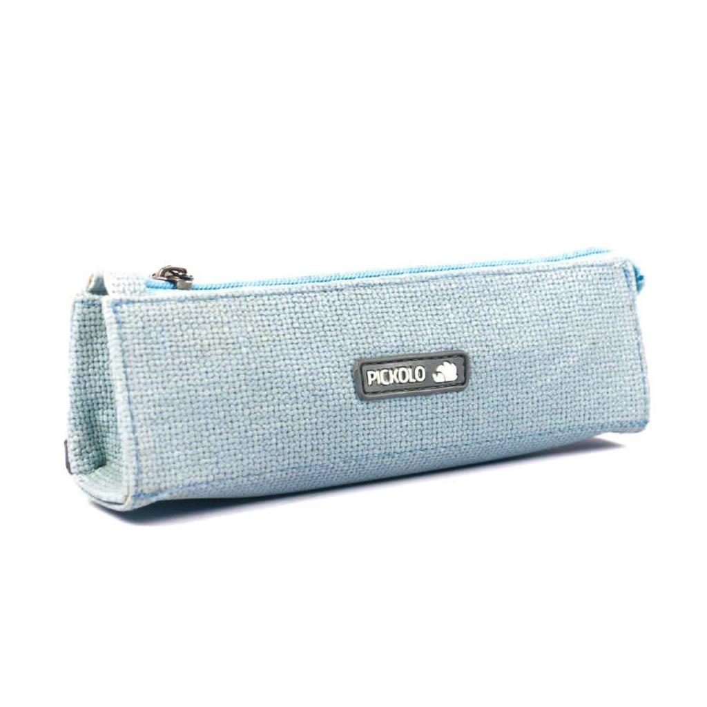 جامدادی تک زیپ آبی چرم PICKOLO SPC02 - 0
