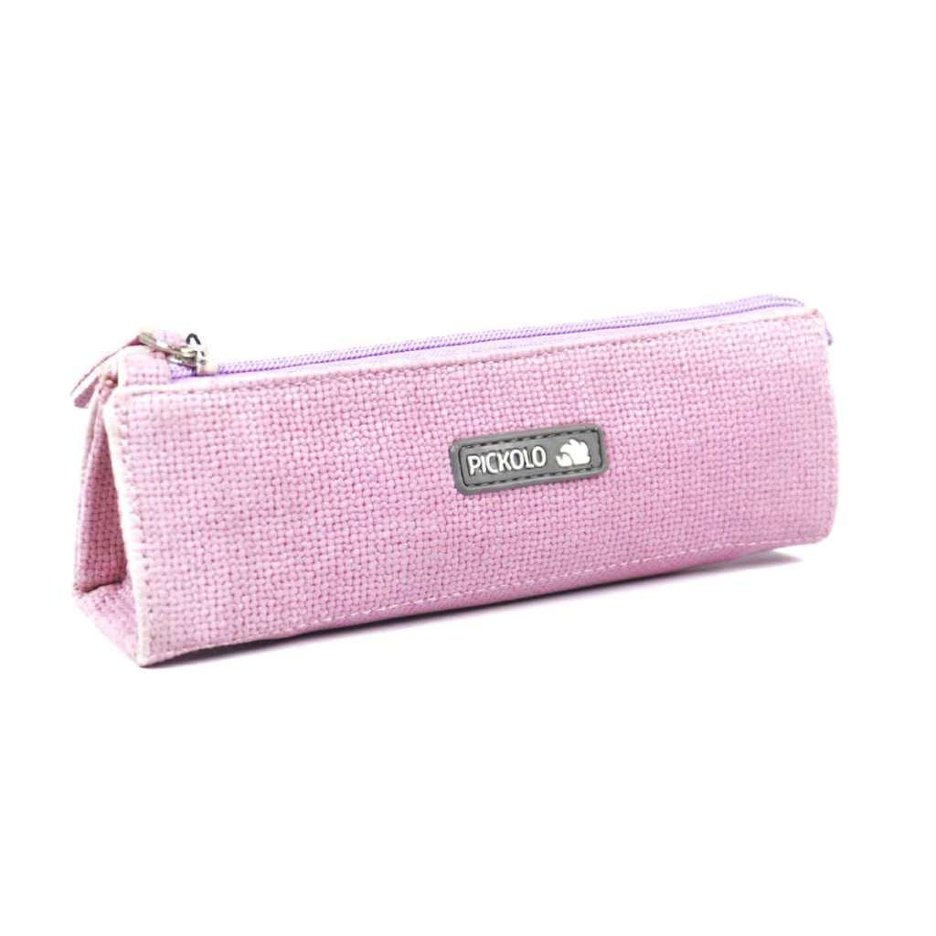 جامدادی تک زیپ صورتی چرم PICKOLO SPC02 - 0