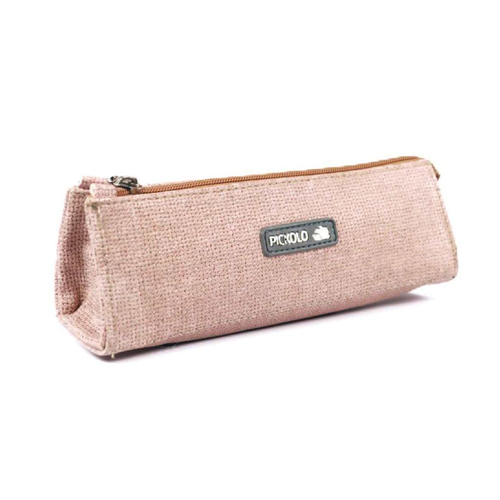 جامدادی تک زیپ نارنجی چرم PICKOLO SPC02 - 0