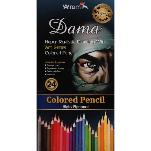 مدادرنگی 24 رنگ مقوایی با جامدادی Arami - 0
