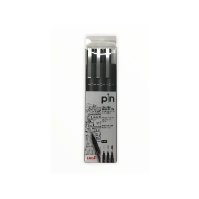 ست روان‌نویس راپید مشکی 3 عددی Uniball PIN-200 03CBK