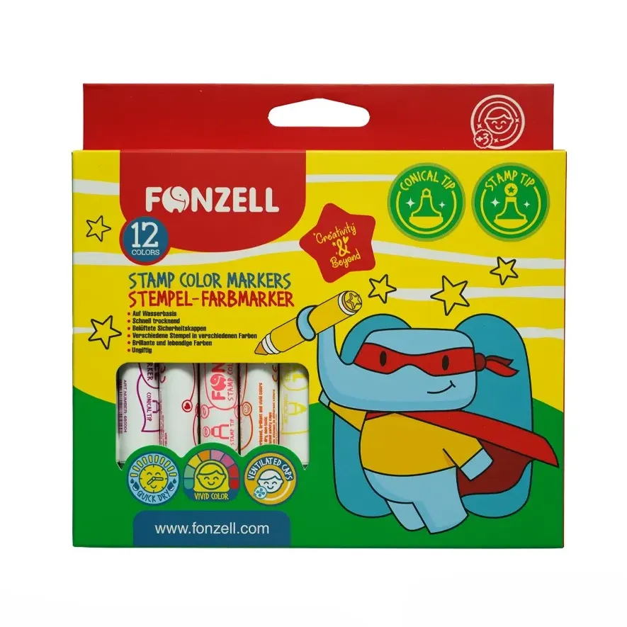 ماژیک های‌لایت 12 رنگ FONZELL 685004 Stamp Color