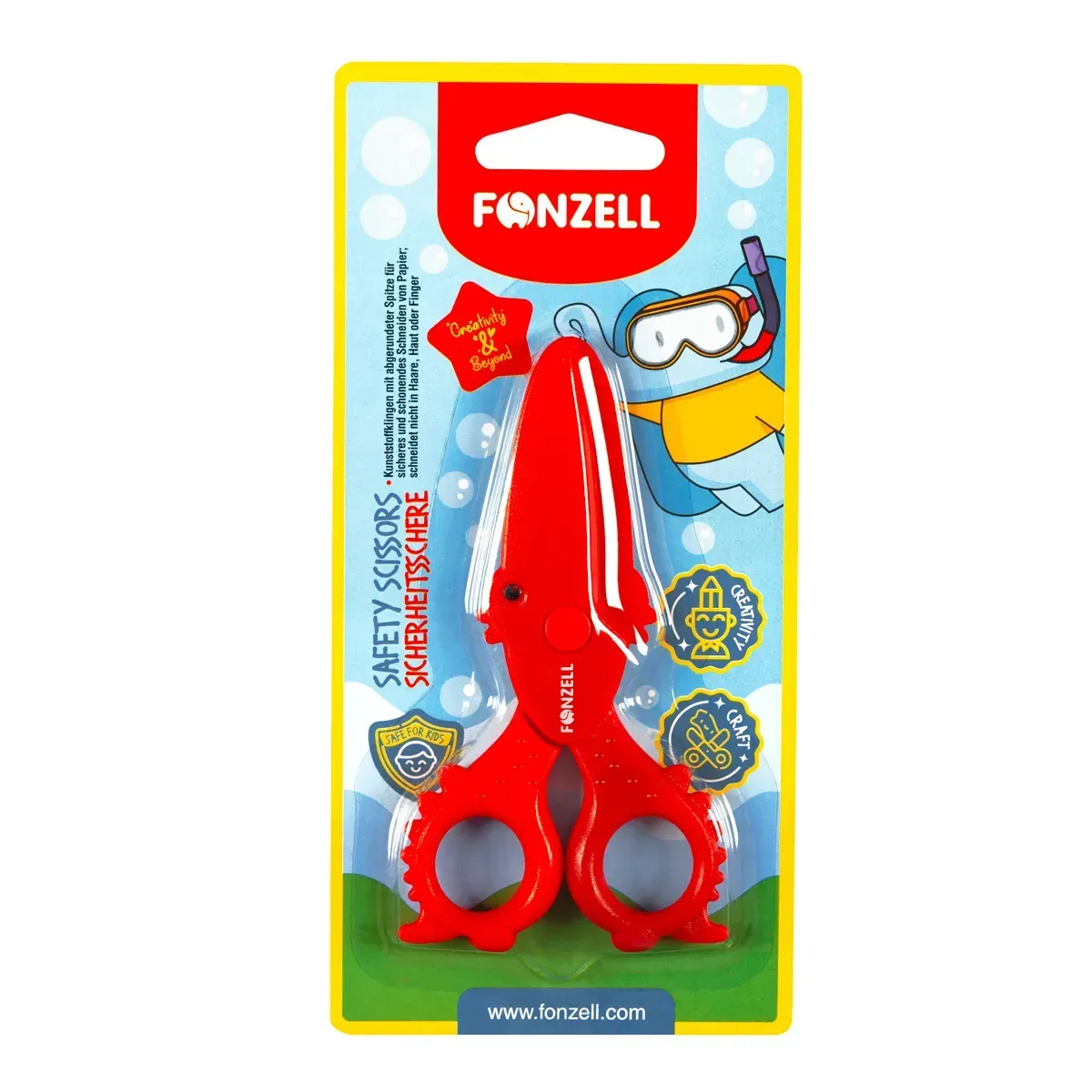 قیچی طرح گلدفیش FONZELL 463011 Safety Scissors 12cm