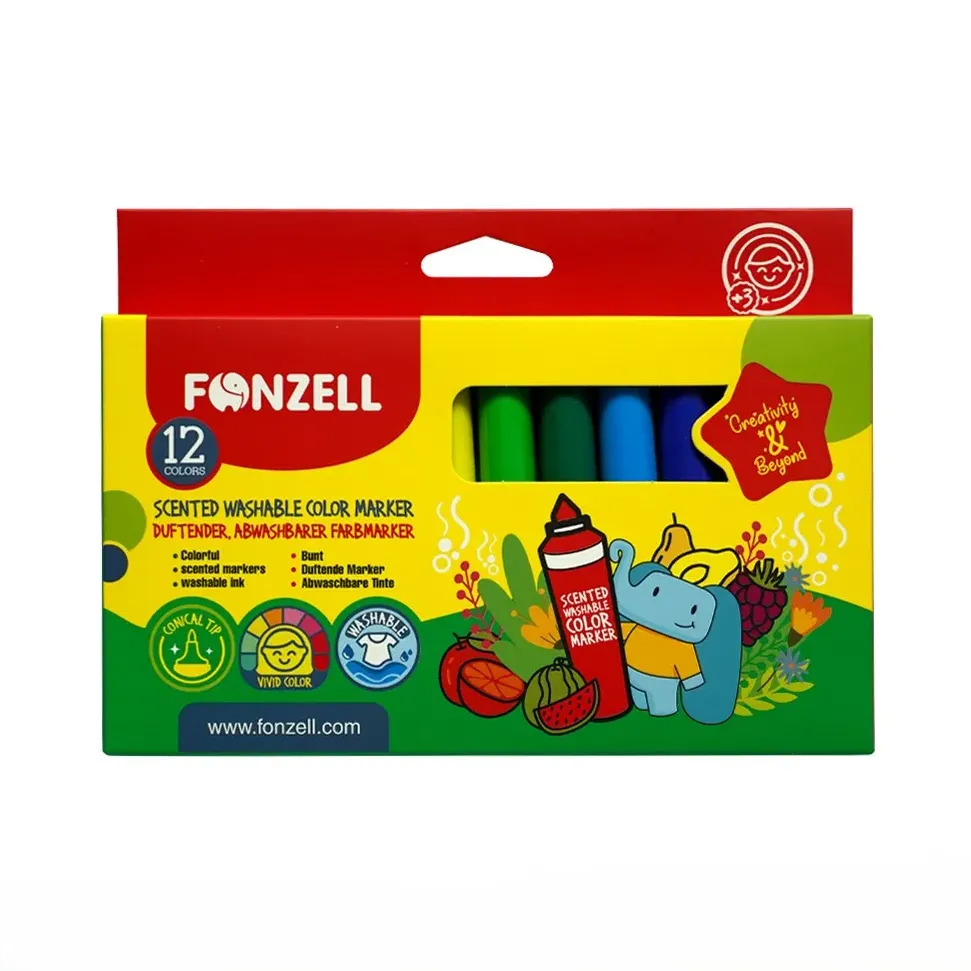 ماژیک های‌لایت 12 رنگ FONZELL 685001 Scented Washable
