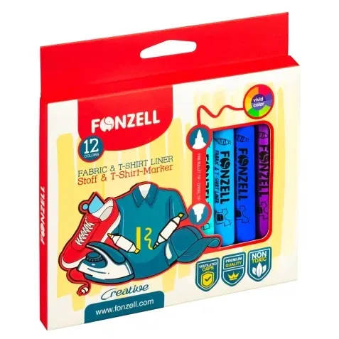 ماژیک پارچه 12 رنگ FONZELL 685003 T-Shirt Liner