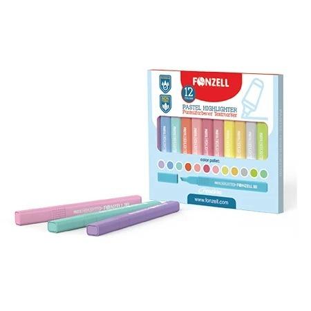 ماژیک های‌لایت پاستلی 12 رنگ FONZELL 684995 - 0