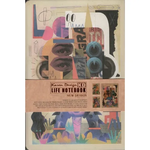 یادداشت 32 برگ رقعی طرح کولاژ Life Notebook